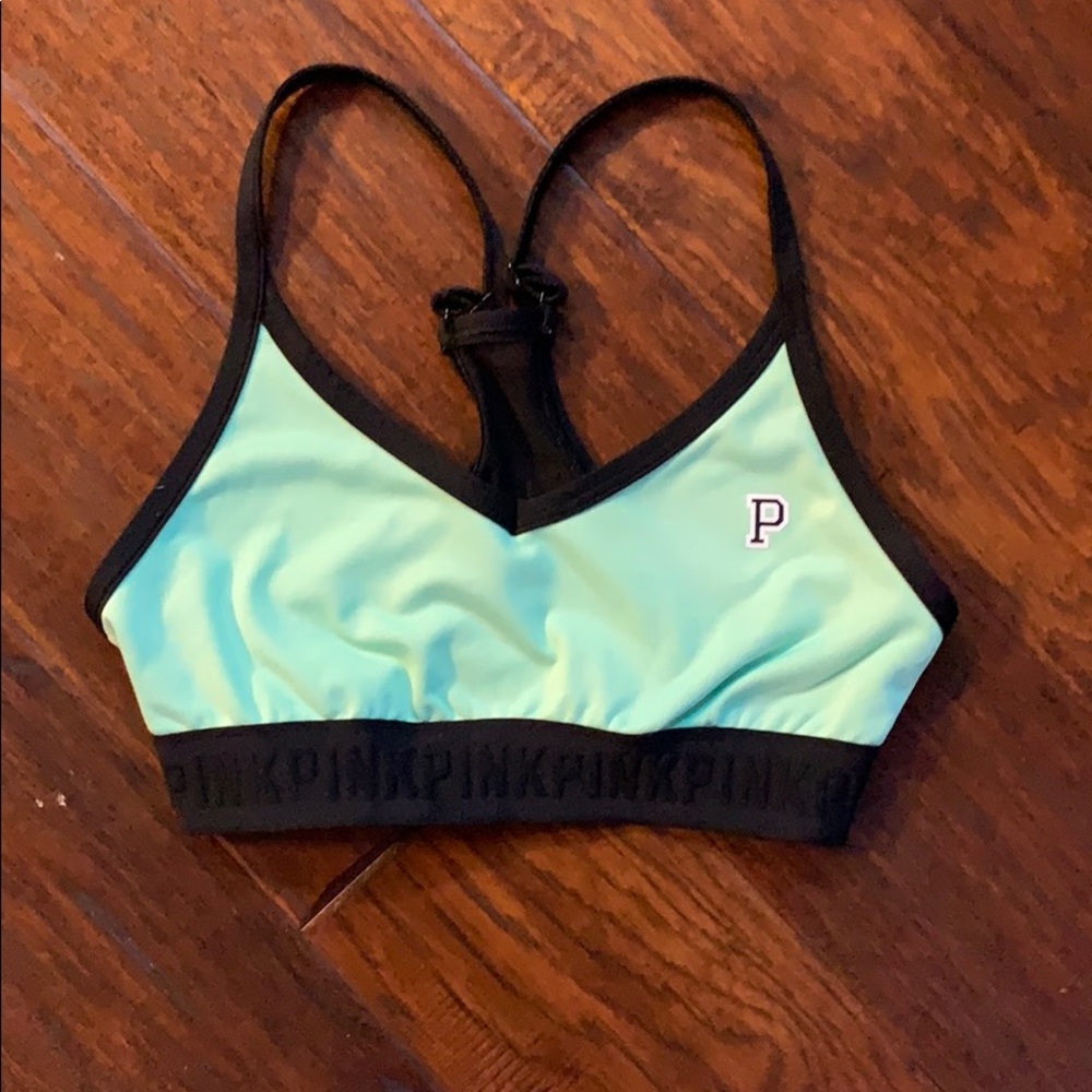 PINK: Pea-Green Sports Bra